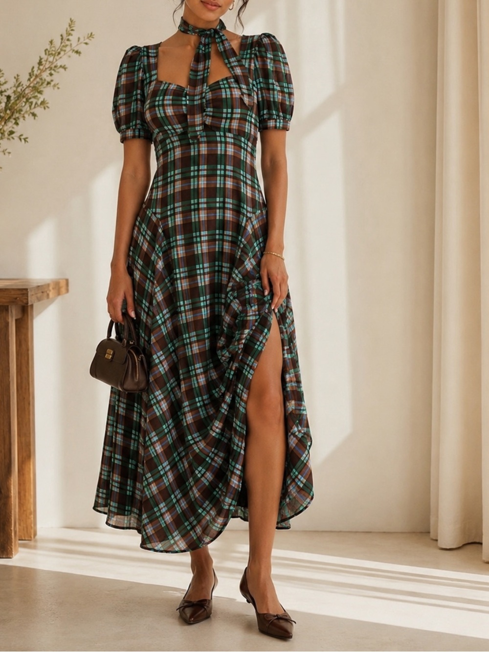 Reformation Chrissie Dress Plaid Size 2